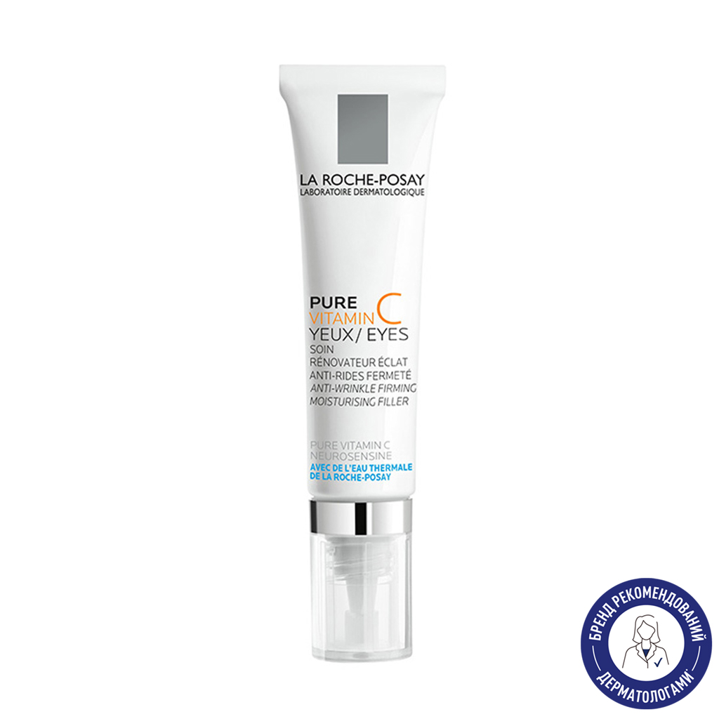 Антивіковий зволожувальний крем-філер комплексної дії для шкіри навколо очей La Roche-Posay Pure Vitamin C Eyes, 15 мл