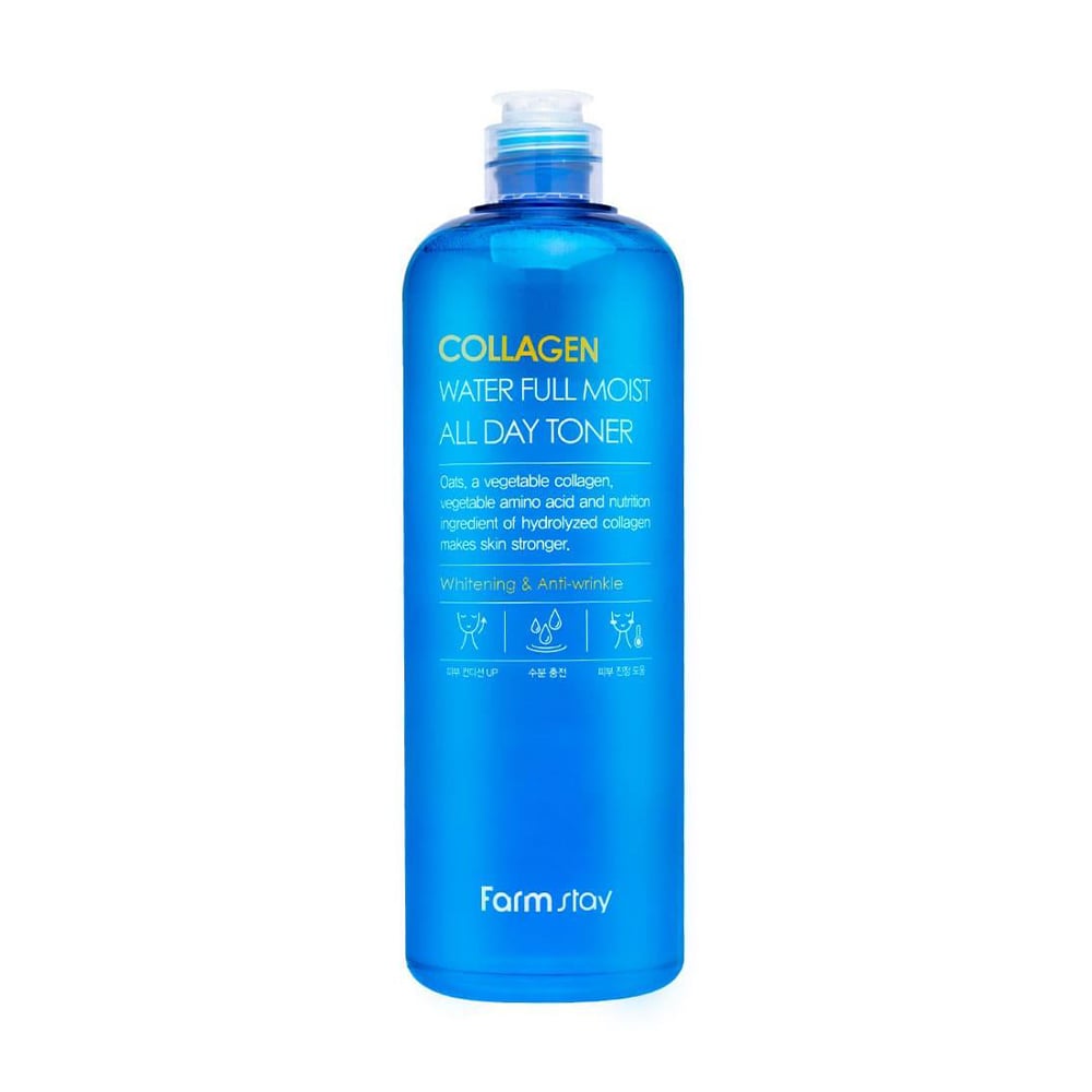 Антивіковий зволожувальний тонер для обличчя FarmStay Collagen Water Full Moist All Day Toner з колагеном, 500 мл